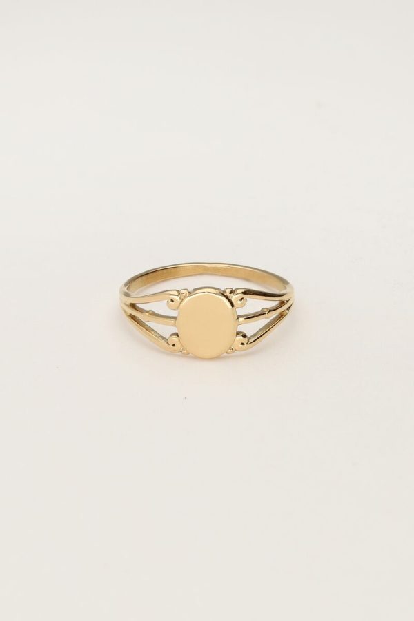 Vintage ovale zegelring goud