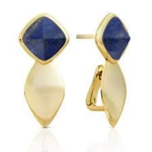 Sparkling Oorsieraden Edge Blue Oorstekers Goudkleurig