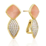 Sparkling Oorsieraden Edge Crystal Peach Rhodonite oorstekers