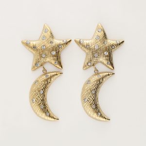 Starry oorhangers met maan & ster